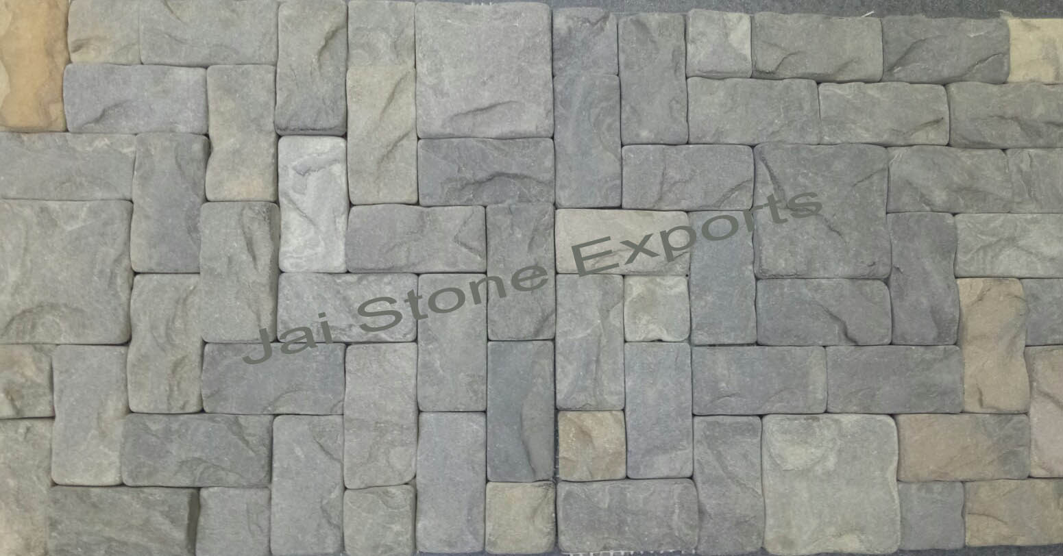Exterior wall house cladding Black Sandstone mosaic tiles