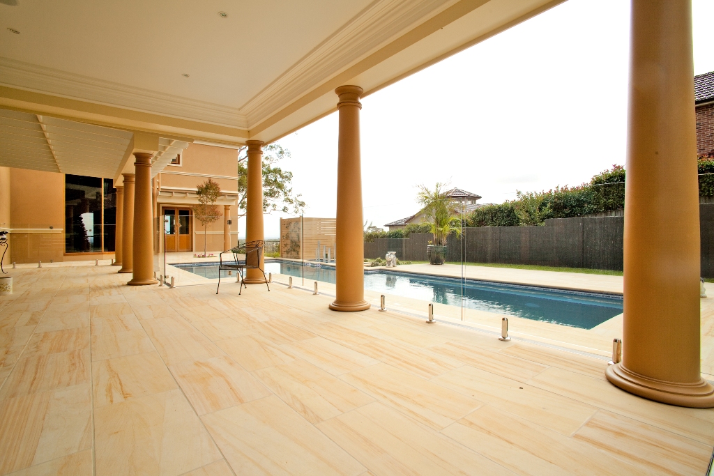 Natural Honed Surface Finished Yellow Wood Sandstone Tiles, Landscape and Flooring Tiles
