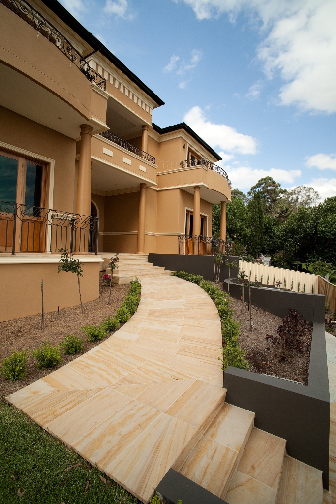 Natural Honed Surface Finished Yellow Wood Sandstone Tiles, Landscape and Flooring Tiles