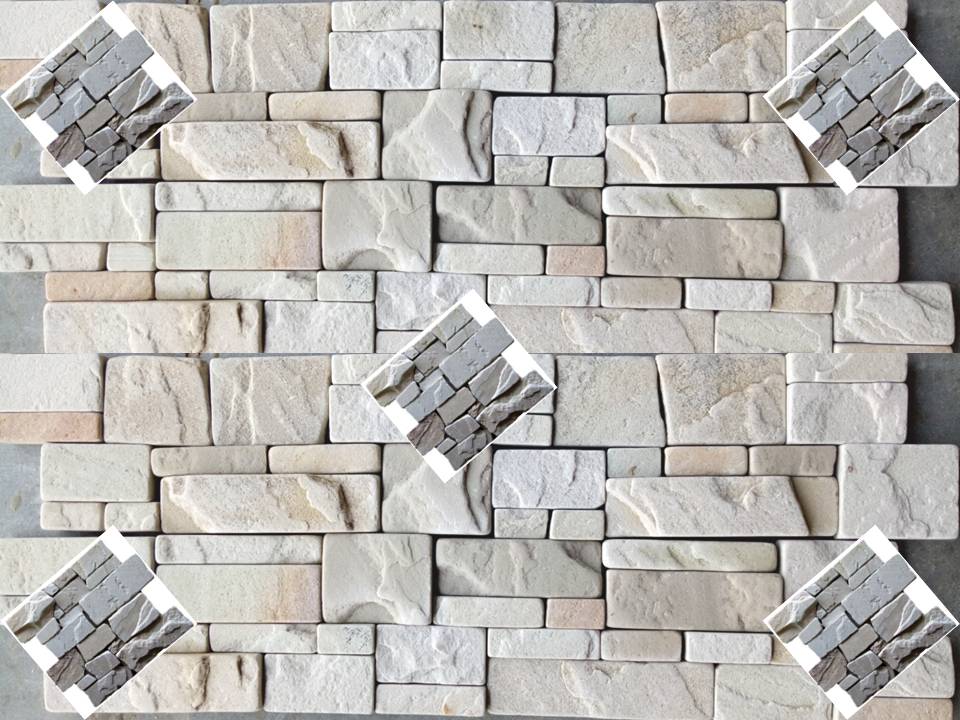 Mint Yellow Sandstone tumble random stone wall cladding stacking tiles